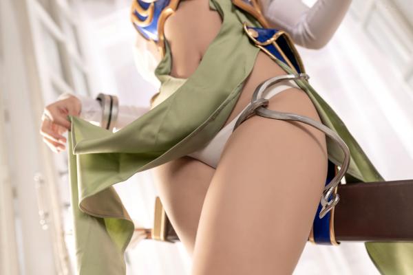 蠢沫沫   蠢沫沫-104-精灵村-第一村人-绝美cosplay奇幻精灵战袍修身性感弓箭手写真第9张图片