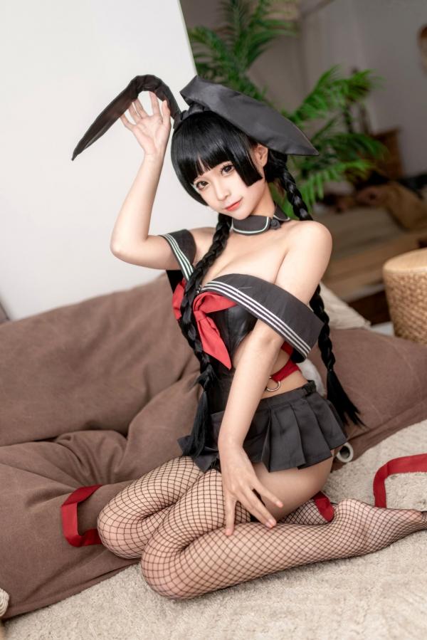 蠢沫沫   蠢沫沫-126-卯月桃子：暗黑兔女郎黑丝诱惑私房，大尺度足控福利美腿写真 - 无圣光大尺度第5张图片