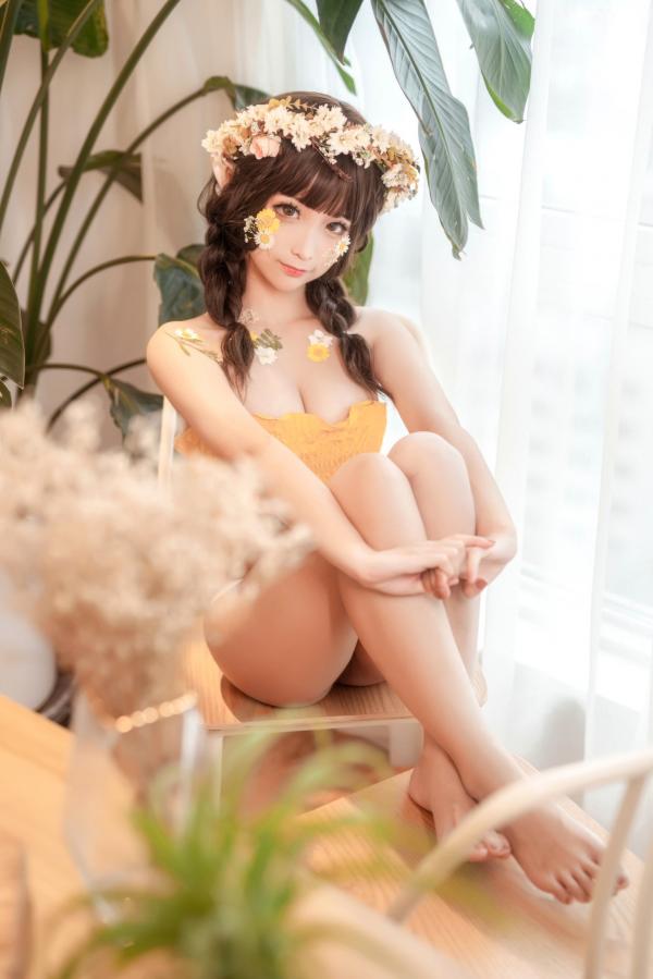 蠢沫沫   蠢沫沫-124-《尖耳国度》花精灵 - 唯美花丛风格，精灵耳造型，私房写真美腿，角色扮演，极致诱惑第16张图片