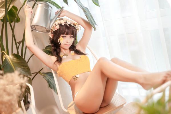 蠢沫沫   蠢沫沫-124-《尖耳国度》花精灵 - 唯美花丛风格，精灵耳造型，私房写真美腿，角色扮演，极致诱惑第19张图片