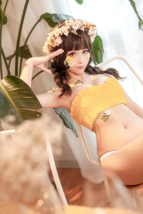 蠢沫沫   蠢沫沫-124-《尖耳国度》花精灵 - 唯美花丛风格，精灵耳造型，私房写真美腿，角色扮演，极致诱惑第28张图片