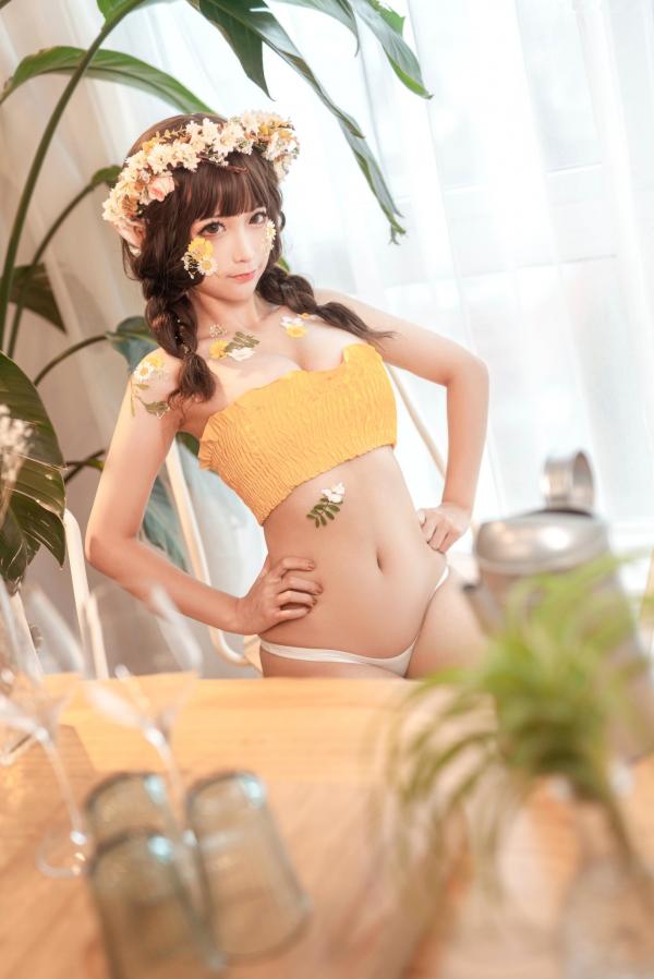蠢沫沫   蠢沫沫-124-《尖耳国度》花精灵 - 唯美花丛风格，精灵耳造型，私房写真美腿，角色扮演，极致诱惑第32张图片