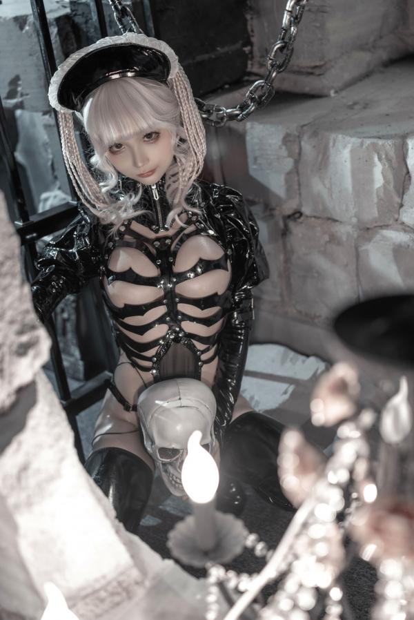 蠢沫沫   蠢沫沫-145-生日福利：暗黑哥特风漆皮兔女郎，冷艳cosplay诱惑写真第1张图片
