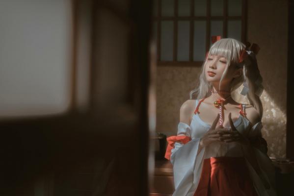 蠢沫沫   蠢沫沫-132-可畏巫女造型：绝美二次元少女，精致和风私房，令人心动的纯欲魅力第3张图片