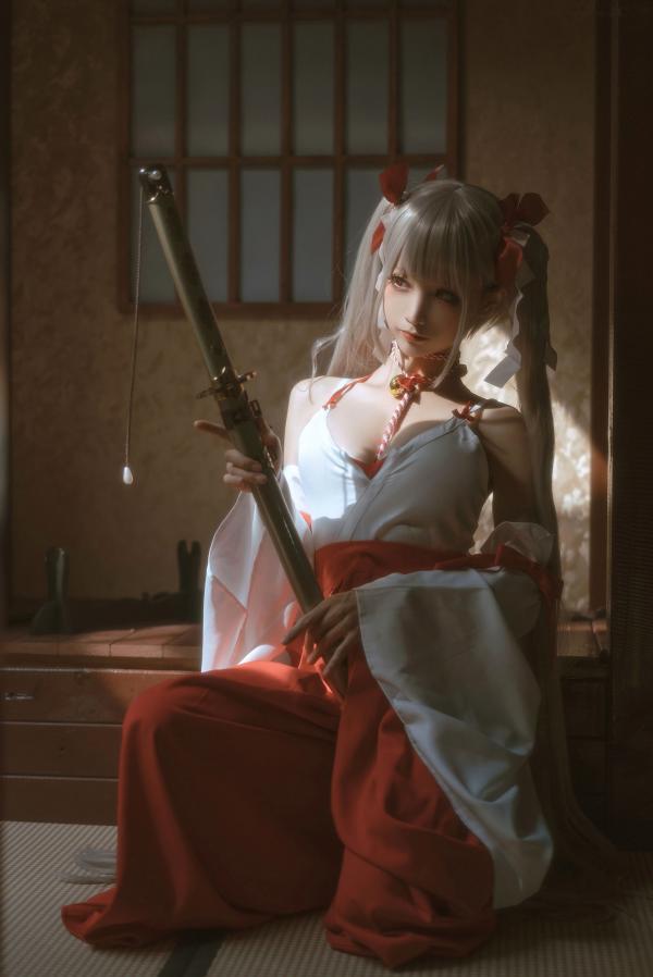 蠢沫沫   蠢沫沫-132-可畏巫女造型：绝美二次元少女，精致和风私房，令人心动的纯欲魅力第9张图片