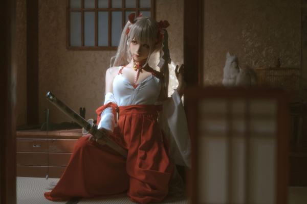 蠢沫沫   蠢沫沫-132-可畏巫女造型：绝美二次元少女，精致和风私房，令人心动的纯欲魅力第10张图片