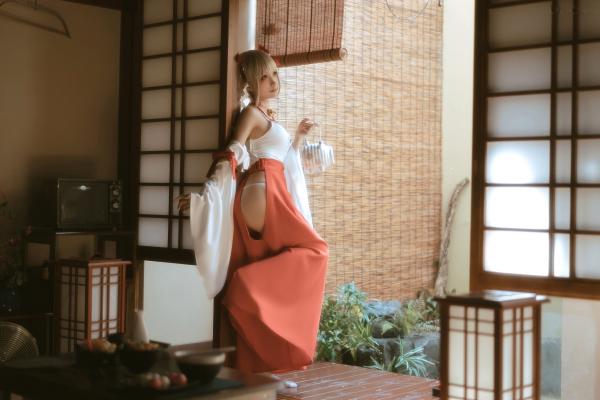 蠢沫沫   蠢沫沫-132-可畏巫女造型：绝美二次元少女，精致和风私房，令人心动的纯欲魅力第17张图片