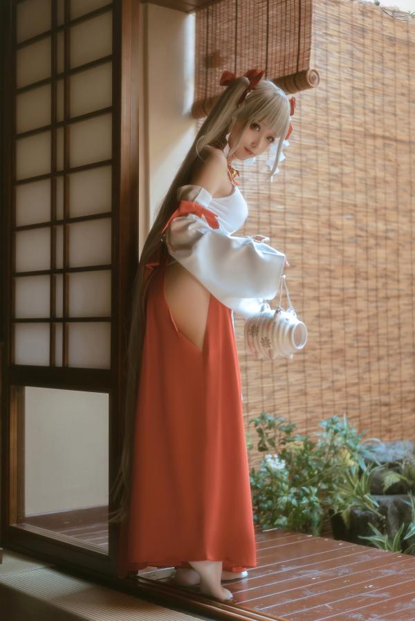 蠢沫沫   蠢沫沫-132-可畏巫女造型：绝美二次元少女，精致和风私房，令人心动的纯欲魅力第18张图片