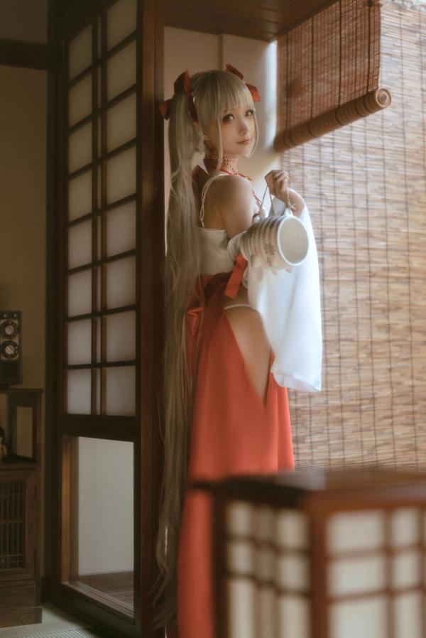 蠢沫沫   蠢沫沫-132-可畏巫女造型：绝美二次元少女，精致和风私房，令人心动的纯欲魅力第20张图片