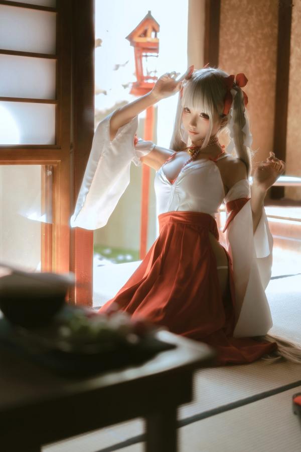 蠢沫沫   蠢沫沫-132-可畏巫女造型：绝美二次元少女，精致和风私房，令人心动的纯欲魅力第34张图片