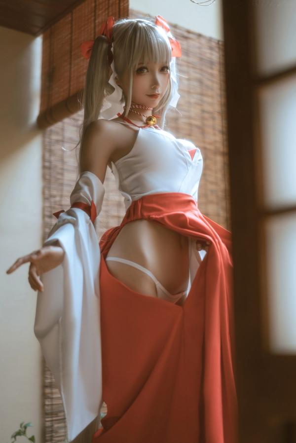 蠢沫沫   蠢沫沫-132-可畏巫女造型：绝美二次元少女，精致和风私房，令人心动的纯欲魅力第39张图片