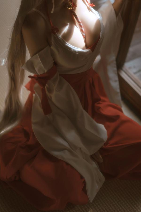蠢沫沫   蠢沫沫-132-可畏巫女造型：绝美二次元少女，精致和风私房，令人心动的纯欲魅力第43张图片