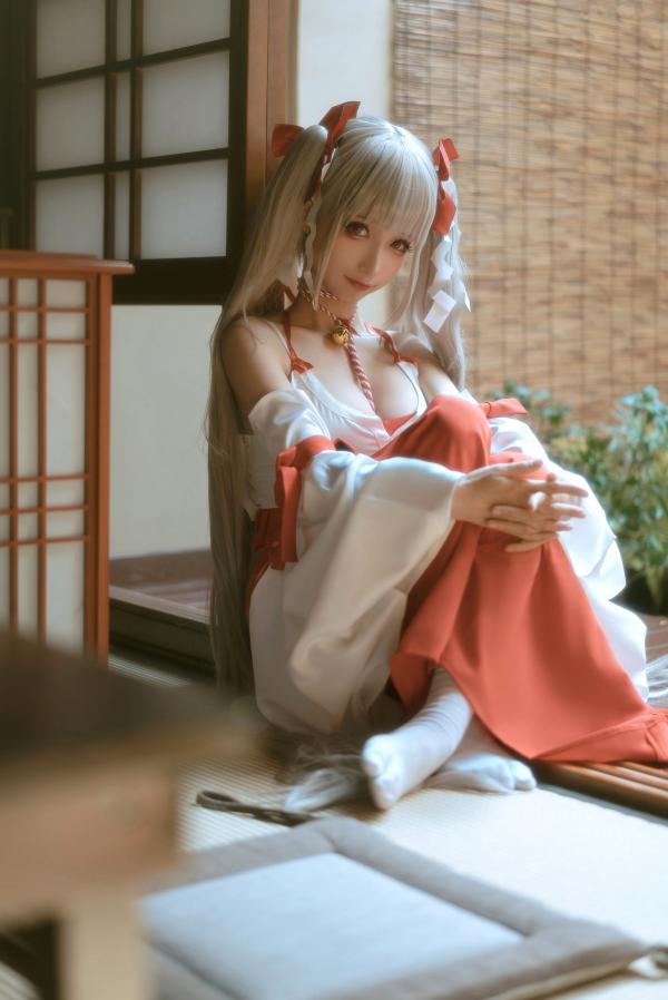 蠢沫沫   蠢沫沫-132-可畏巫女造型：绝美二次元少女，精致和风私房，令人心动的纯欲魅力第48张图片