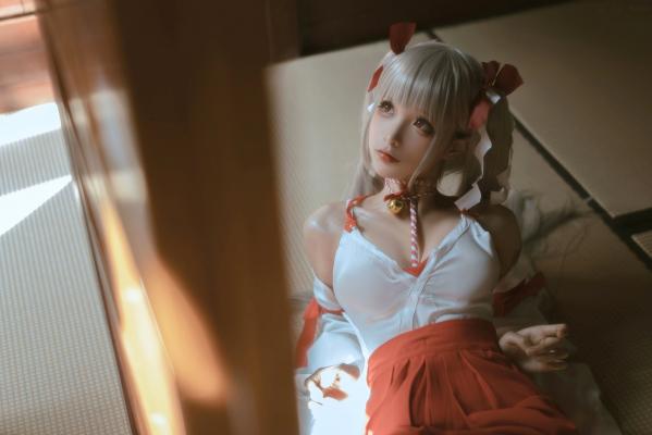 蠢沫沫   蠢沫沫-132-可畏巫女造型：绝美二次元少女，精致和风私房，令人心动的纯欲魅力第54张图片