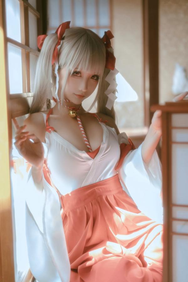 蠢沫沫   蠢沫沫-132-可畏巫女造型：绝美二次元少女，精致和风私房，令人心动的纯欲魅力第55张图片