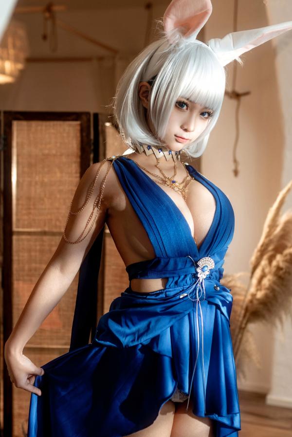蠢沫沫   蠢沫沫-100-碧蓝航线加贺cos私房写真，深蓝绸缎礼服演绎性感诱惑，极致身材极品享受第35张图片