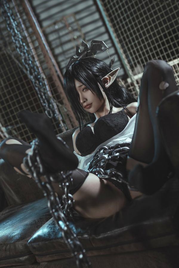 蠢沫沫   蠢沫沫黑兽精灵Cosplay，暗黑女王风极致诱惑，高清人像写真套图大赏第36张图片
