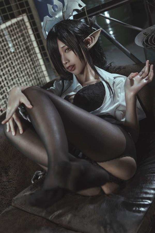 蠢沫沫   蠢沫沫黑兽精灵Cosplay，暗黑女王风极致诱惑，高清人像写真套图大赏第45张图片