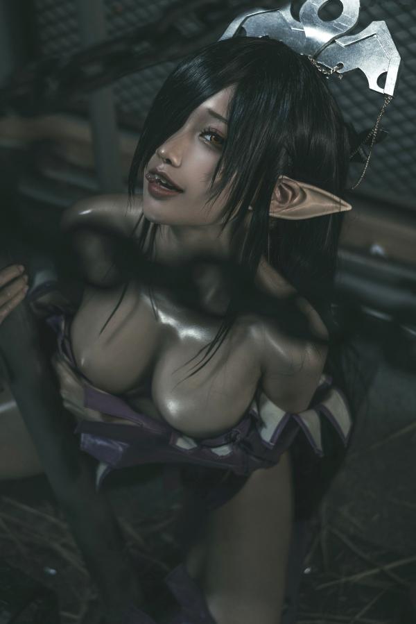 蠢沫沫   蠢沫沫黑兽精灵Cosplay，暗黑女王风极致诱惑，高清人像写真套图大赏第76张图片