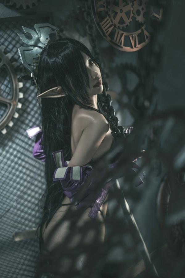 蠢沫沫   蠢沫沫黑兽精灵Cosplay，暗黑女王风极致诱惑，高清人像写真套图大赏第79张图片
