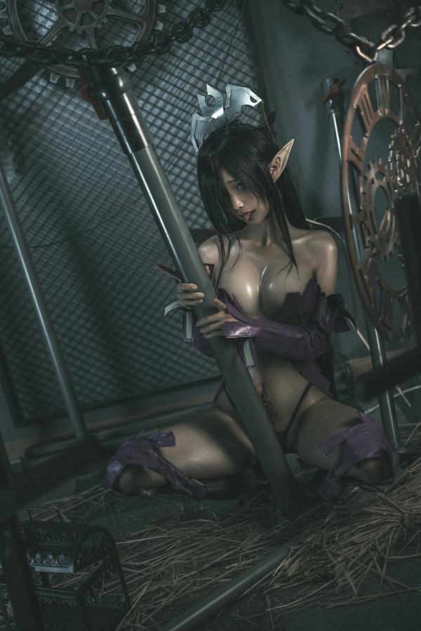 蠢沫沫   蠢沫沫黑兽精灵Cosplay，暗黑女王风极致诱惑，高清人像写真套图大赏第87张图片