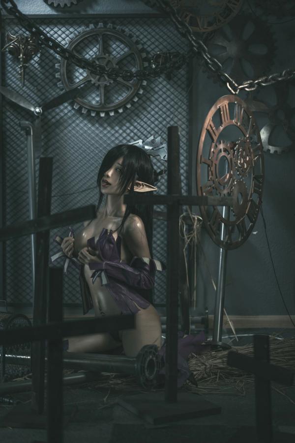 蠢沫沫   蠢沫沫黑兽精灵Cosplay，暗黑女王风极致诱惑，高清人像写真套图大赏第90张图片