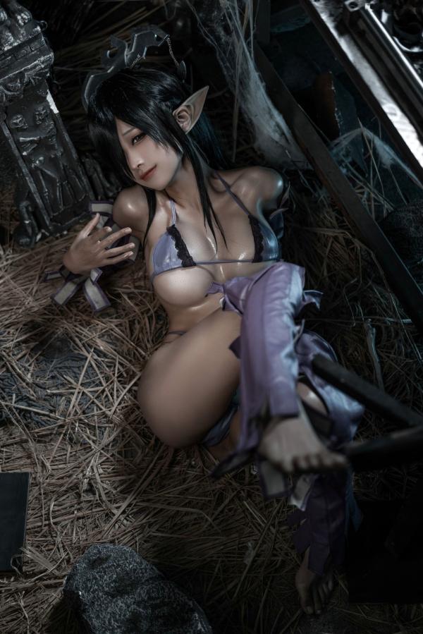 蠢沫沫   蠢沫沫黑兽精灵Cosplay，暗黑女王风极致诱惑，高清人像写真套图大赏第125张图片