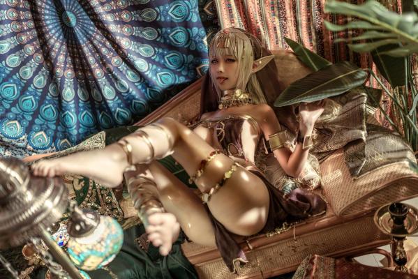 蠢沫沫   蠢沫沫-129-黑兽主题Cosplay：异域精灵风情，华丽珠宝与野性诱惑的视觉写真大片第16张图片