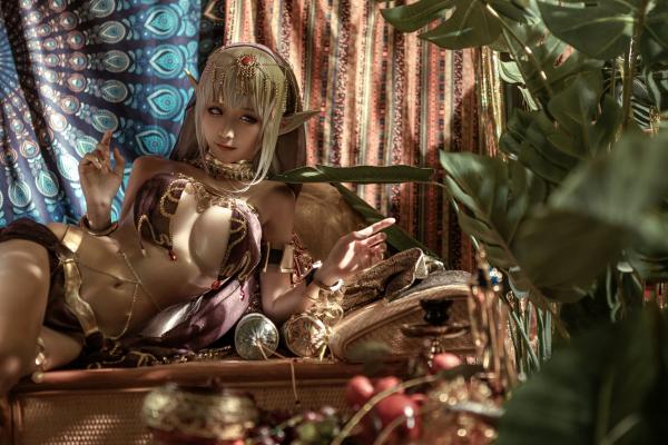 蠢沫沫   蠢沫沫-129-黑兽主题Cosplay：异域精灵风情，华丽珠宝与野性诱惑的视觉写真大片第19张图片