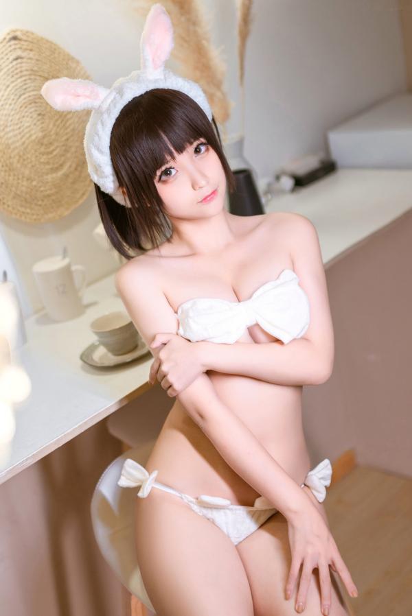 蠢沫沫   蠢沫沫-094-蝴蝶结内衣：清纯兔女郎私房写真，极致软萌诱惑，白嫩肌肤与治愈系画风第40张图片