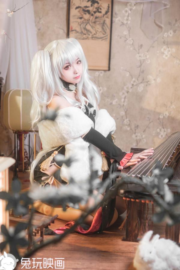 蠢沫沫   蠢沫沫-092-旗袍萝莉cosplay，银发古典古琴私房写真，性感与清纯碰撞的诱人尤物第5张图片