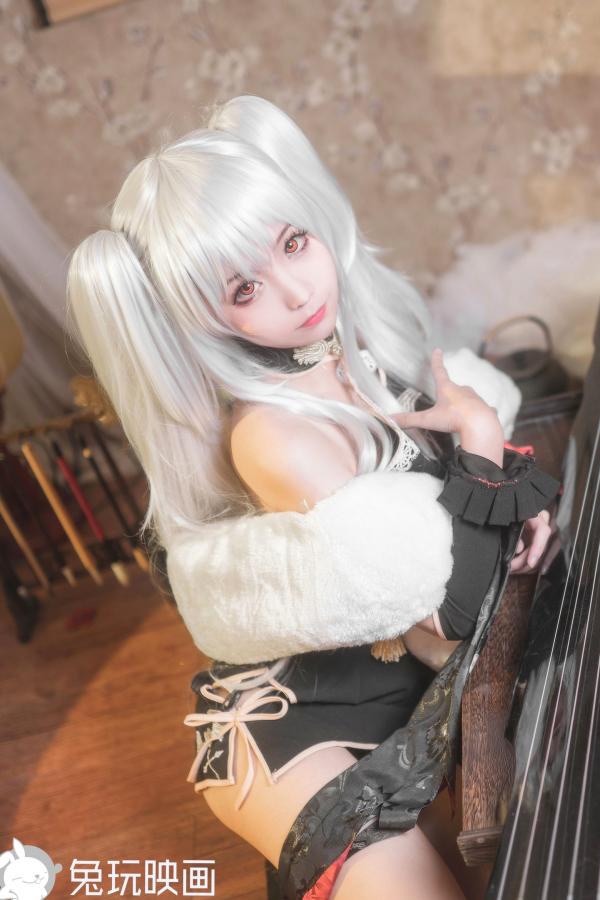 蠢沫沫   蠢沫沫-092-旗袍萝莉cosplay，银发古典古琴私房写真，性感与清纯碰撞的诱人尤物第13张图片