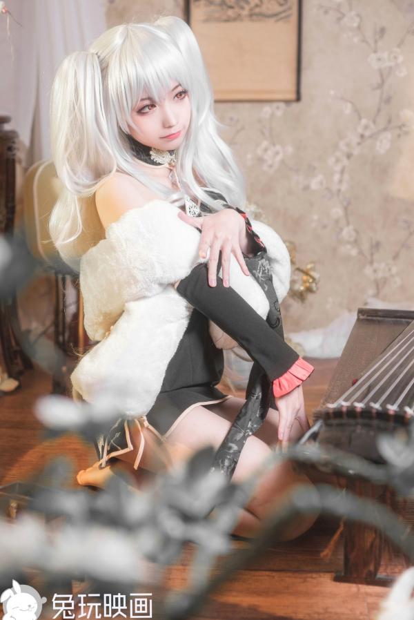 蠢沫沫   蠢沫沫-092-旗袍萝莉cosplay，银发古典古琴私房写真，性感与清纯碰撞的诱人尤物第22张图片