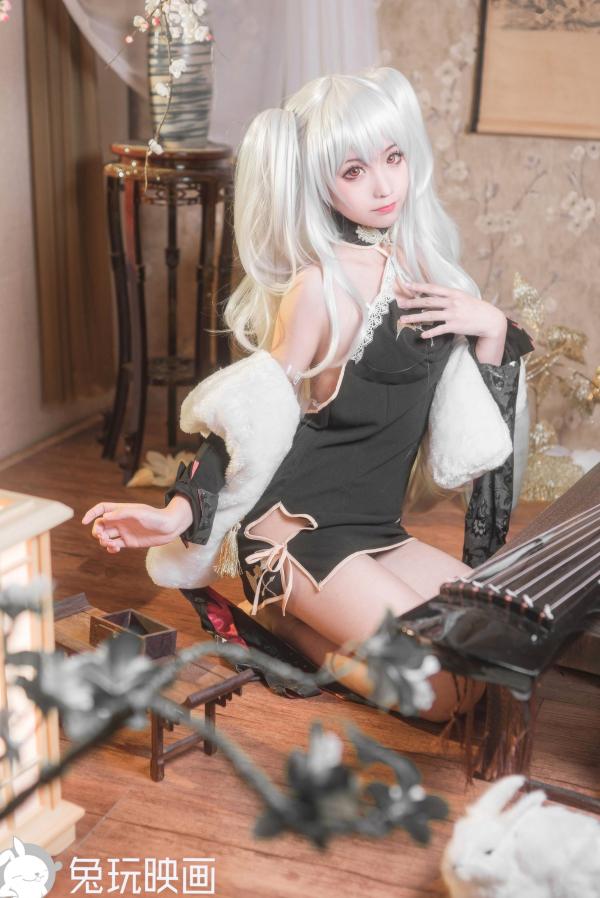 蠢沫沫   蠢沫沫-092-旗袍萝莉cosplay，银发古典古琴私房写真，性感与清纯碰撞的诱人尤物第26张图片