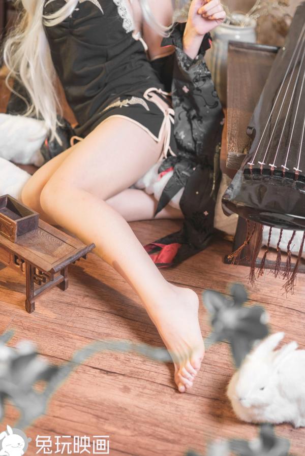 蠢沫沫   蠢沫沫-092-旗袍萝莉cosplay，银发古典古琴私房写真，性感与清纯碰撞的诱人尤物第32张图片