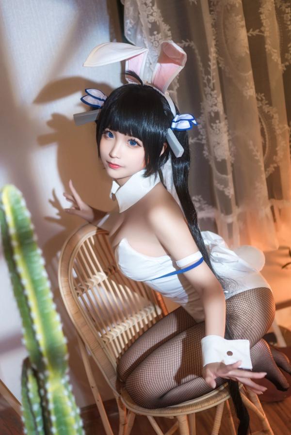 蠢沫沫   蠢沫沫-080-赫斯提亚兔女郎角色扮演写真，清纯甜美与性感丝袜诱惑，极致身材室内私房照第19张图片