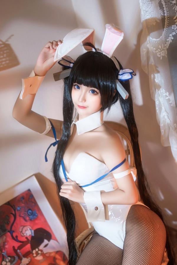 蠢沫沫   蠢沫沫-080-赫斯提亚兔女郎角色扮演写真，清纯甜美与性感丝袜诱惑，极致身材室内私房照第22张图片