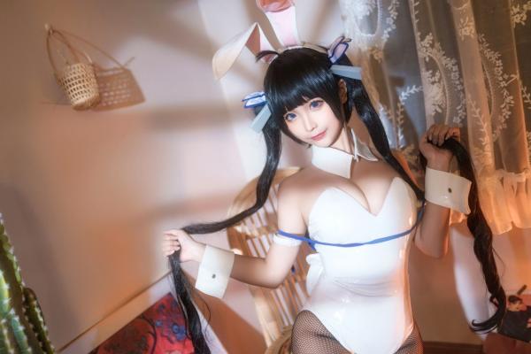 蠢沫沫   蠢沫沫-080-赫斯提亚兔女郎角色扮演写真，清纯甜美与性感丝袜诱惑，极致身材室内私房照第30张图片