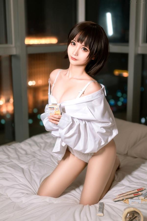 蠢沫沫   蠢沫沫-063-白衬衫纯欲私房照，半脱衬衫内衣诱惑，展现清纯与性感的完美碰撞第24张图片