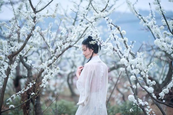年年Nnian 年年  年年-三月榕：唯美古风汉服繁花写真，灵动出尘的气质女神，清新脱俗的私房大作第22张图片