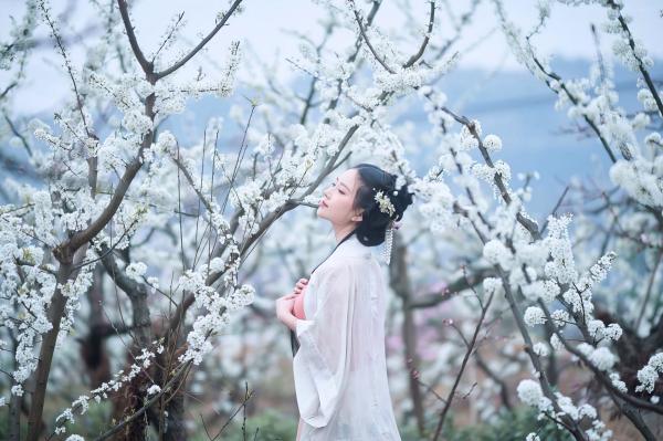 年年Nnian 年年  年年-三月榕：唯美古风汉服繁花写真，灵动出尘的气质女神，清新脱俗的私房大作第24张图片