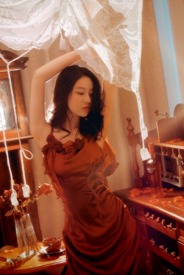 年年Nnian 年年  年年-落日蔷薇：浪漫唯美私房写真，暖光氛围下的慵懒感与性感诱惑，气质女神倾情演绎第24张图片