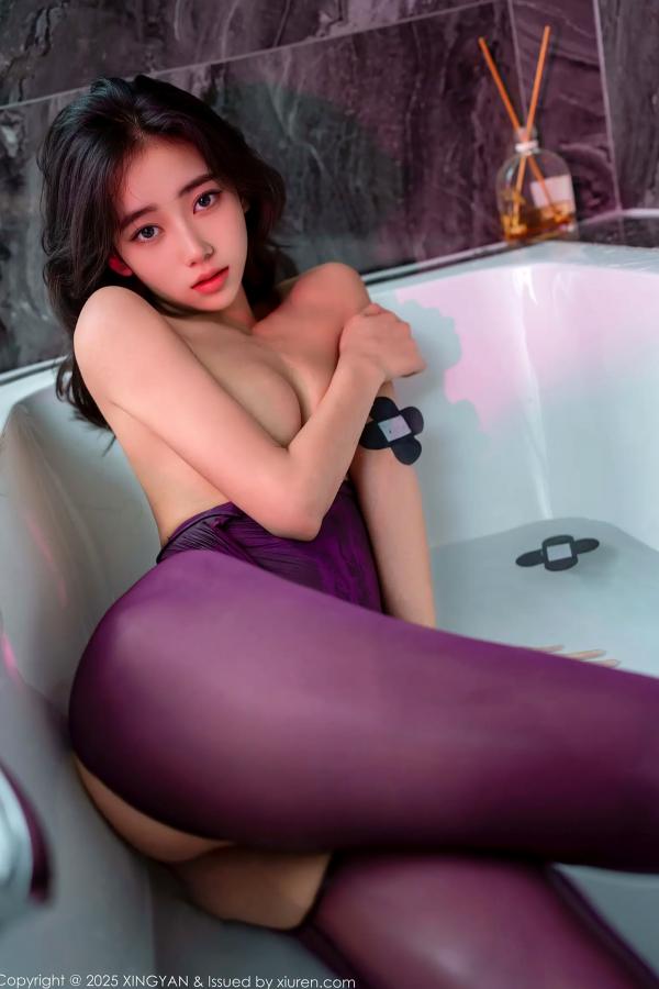 时安安Camellia 时安安  [XINGYAN]星颜社 2025.07.02 Vol.363 时安安：深色紧身衣浴室湿身大尺度写真第65张图片