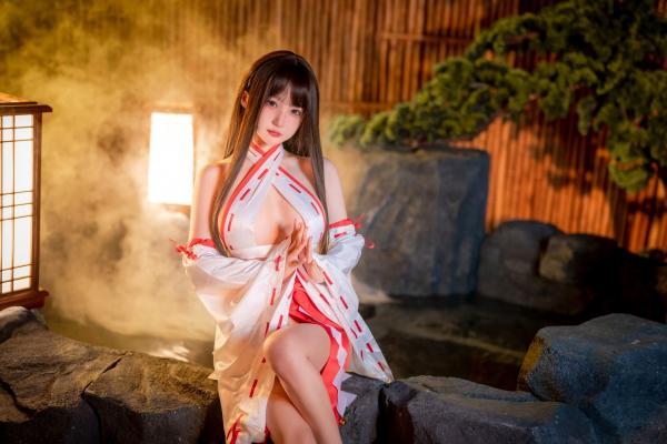 桜井宁宁 樱井宁宁  桜井宁宁-045-纯洁巫女：温泉氤氲大尺度私房，极致纯欲和风诱惑第3张图片