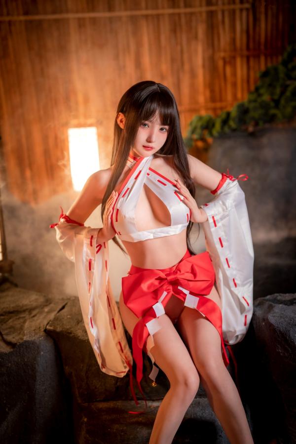 桜井宁宁 樱井宁宁  桜井宁宁-045-纯洁巫女：温泉氤氲大尺度私房，极致纯欲和风诱惑第15张图片