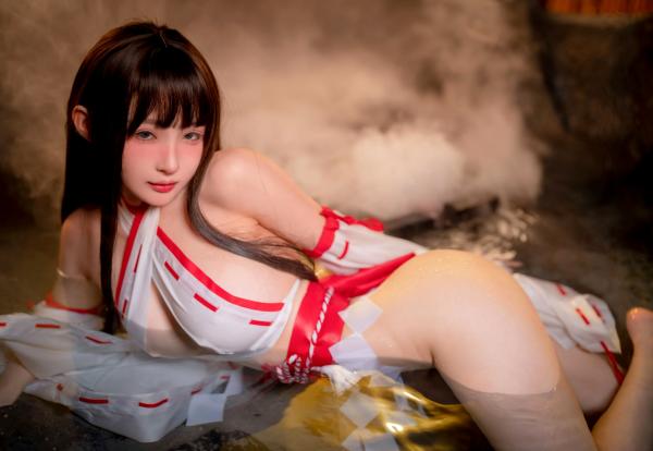 桜井宁宁 樱井宁宁  桜井宁宁-045-纯洁巫女：温泉氤氲大尺度私房，极致纯欲和风诱惑第48张图片