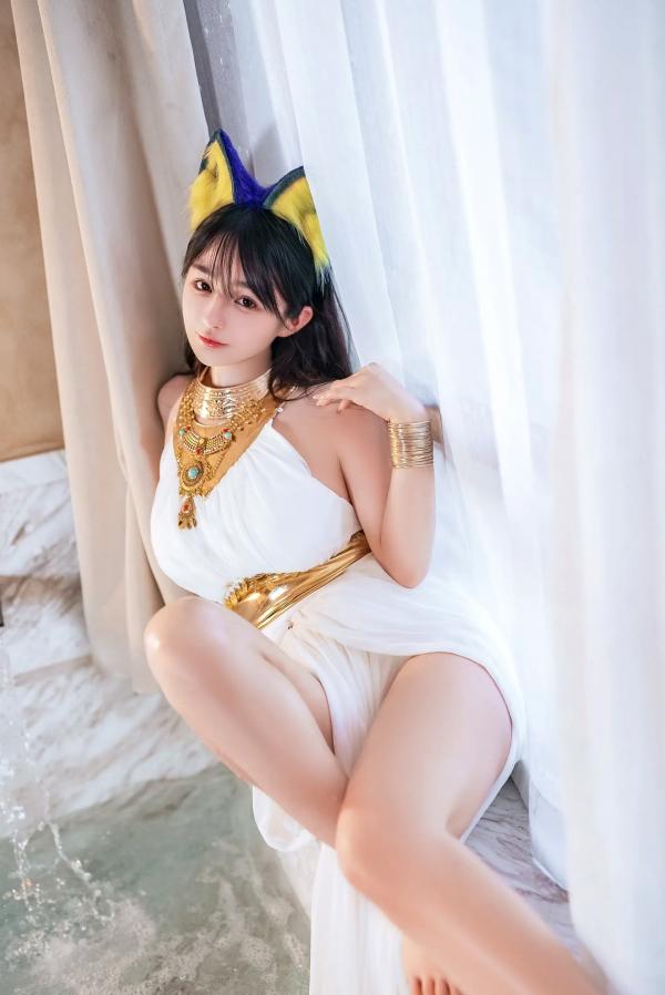 桜井宁宁 樱井宁宁  桜井宁宁 - 古埃及风格白色猫娘室内湿身Cosplay诱惑私房写真 [132P]第12张图片