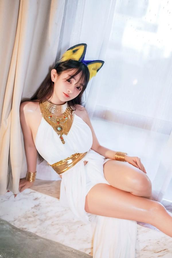 桜井宁宁 樱井宁宁  桜井宁宁 - 古埃及风格白色猫娘室内湿身Cosplay诱惑私房写真 [132P]第13张图片