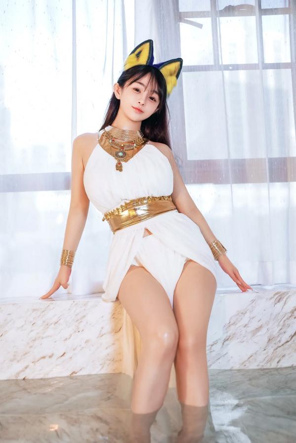 桜井宁宁 樱井宁宁  桜井宁宁 - 古埃及风格白色猫娘室内湿身Cosplay诱惑私房写真 [132P]第19张图片