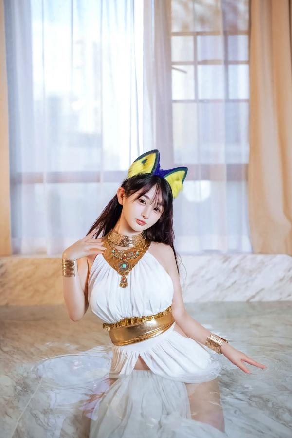 桜井宁宁 樱井宁宁  桜井宁宁 - 古埃及风格白色猫娘室内湿身Cosplay诱惑私房写真 [132P]第35张图片
